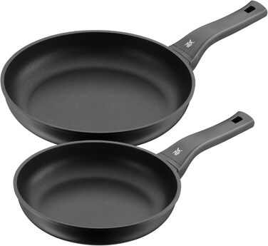 WMF PermaDur Excellent Induction Pan Set, 2-Piece, Frying Pans 28 + 24 cm, Coated Aluminum, Heat-Resistant Plastic Handle