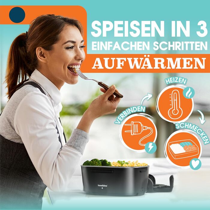 Electric Lunch Box 80W Thermo Lunch Box for Keeping Food Hot, 1.5L Heat Box 3-in-1 Food Warmer, Food Warmer Box for Work, Car, Truck - Electric Lunch Box, Heat Box