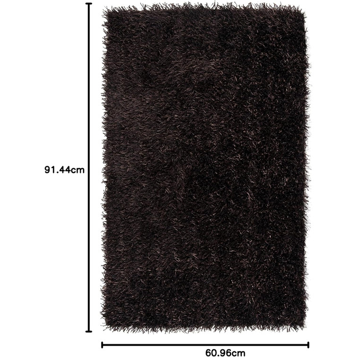 Килим SAFAVIEH Zottelig New Orleans Shag Collection, 61x91 см, шоколадного кольору