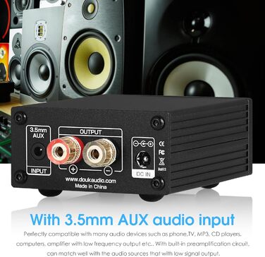 Підсилювач сабвуфера Nobsound 100W, моно, цифровий аудіо підсилювач, міні, чорний, з блоком живлення 19V