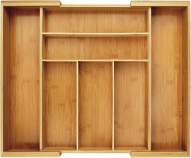 Органайзер для столових приборів Gräwe з бамбука для кухонних шухляд, змінний, розсувний (36.5-56.5 см)