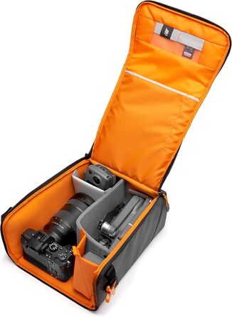 Чохол для камери Lowepro GearUp Creator Box Large II (XL), для бездзеркальних та DSLR камер, з QuickDoor, з перероблених матеріалів, помаранчевий, сірий