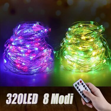 LED штора Anpro 3x3м, USB, 320 LED, 8 режимів, тепле світло - декор для дому