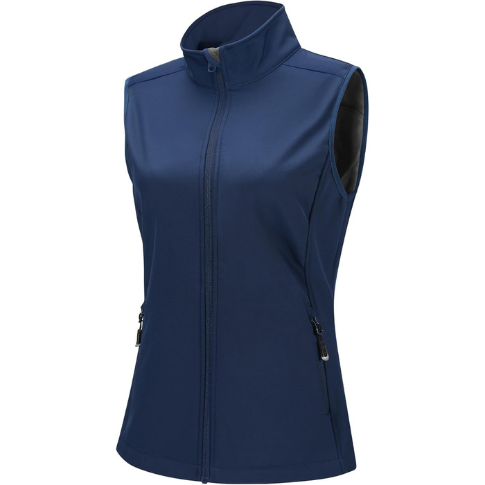 Легка жіноча софтшеллова жилетка 33,000ft: водонепроникна, вітрозахисна, для бігу, гольфу, походів (48, синій)