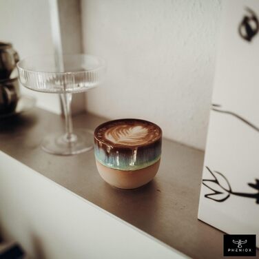 Набір порцелянових чашок Illusion, 4 шт. по 120 мл, без ручки, для еспресо, сумісний з посудомийною машиною, для мікрохвильової печі, подарункова коробка