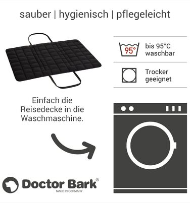 Сумка для подорожей з собакою Doctor Bark, зручна ковдра, підходить для алергіків, прання при 95°C, розміри (Large, Чорний)