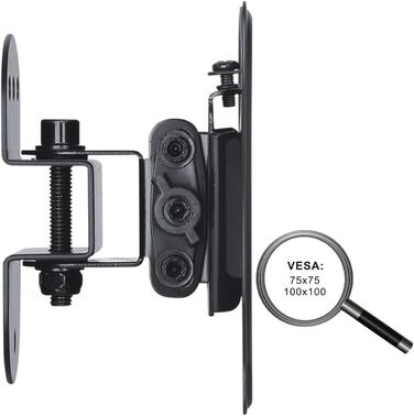 Кріплення для телевізора PureMounts® Swivel VESA 100, настінний кріплення, білий/чорний, вантажопідйомність 25 кг