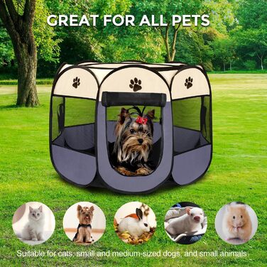 Складаний вольєр для цуценят та котів, вольєр для собак у квартиру, 73 x 73 x 43 см