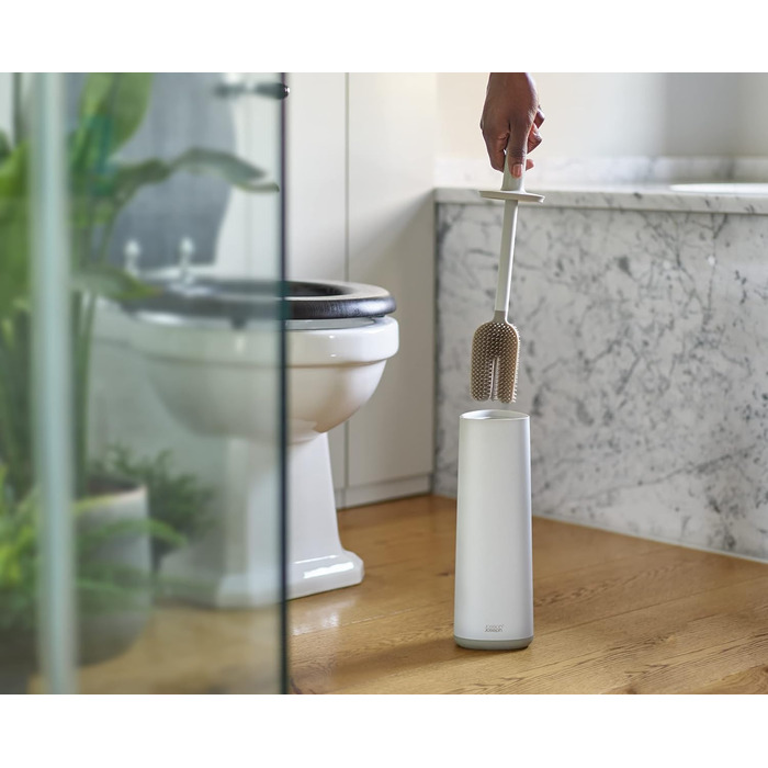 Набір для чищення унітазу Joseph Joseph Hygienic Silikon з тримачем, сірий/білий, Flex 360