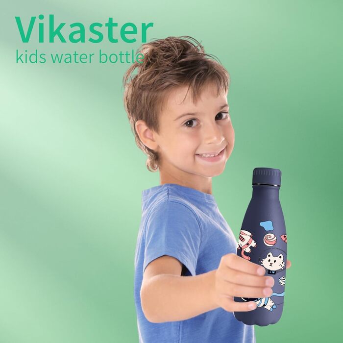 Термос Vikaster 500 мл, термофляга з нержавіючої сталі, без BPA, не протікає, багаторазовий. Ідеально для велосипеда, кемпінгу, йоги, спортзалу, фітнесу, школи, подорожей, активного відпочинку