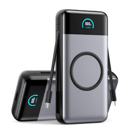 Потужний зовнішній акумулятор Power Bank 40800mAh з бездротовою зарядкою 15W, швидкою зарядкою PD 25W та QC4.0, USB-C, 4 виходи для iPhone 17/16/15/14, Samsung Galaxy S25 та Android