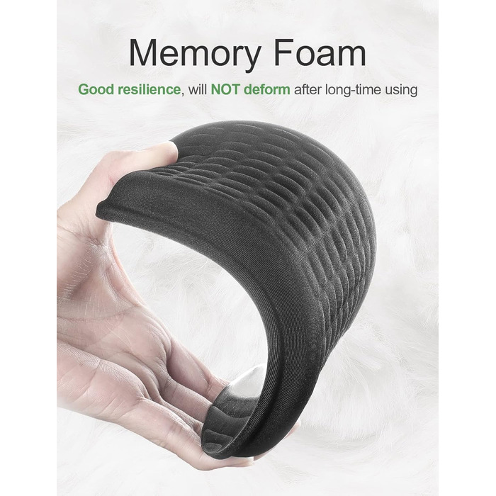 Підставка для зап'ястя Vaydeer для клавіатури та миші, ергономічна, з memory foam, для офісу та ігор (чорна). Комплект 2 шт.