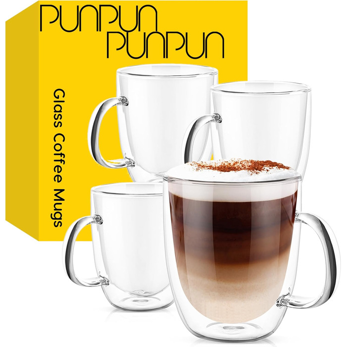 Набір склянок для еспресо та кави (2 шт), подвійні стінки, ізольовані, 250 мл