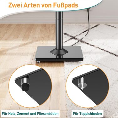 Підставка для акустики ELIVED, 808 мм, зі скляною основою, для сателітної та поличкової акустики, з інтегрованим кабелепроводом, 10 кг, 1 шт.