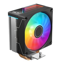 Кулер для CPU Jungle Leopard KF420E з дисплеєм температури, 4 heat pipes, 1800RPM ARGB PWM вентилятор, для LGA 115X/1200/1700/1366/2011/1851, AM4/AM5 (Чорний)