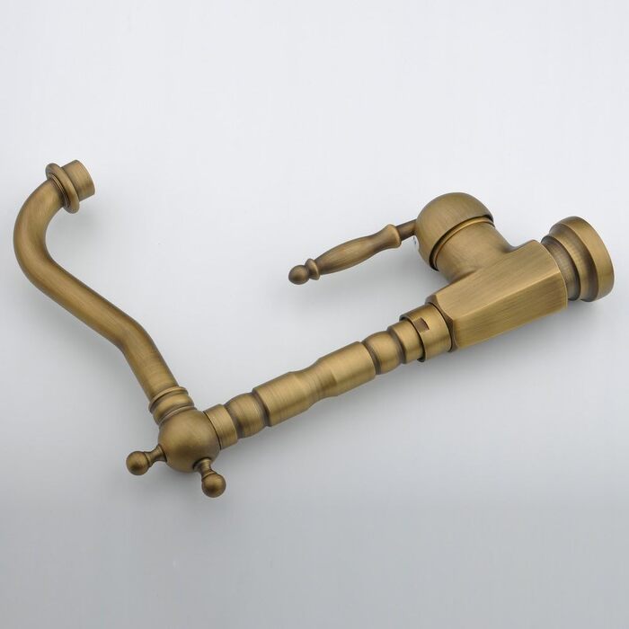 Кухонний змішувач з одним важелем Einlochmontage з нержавіючої сталі з поворотним виливом, керамічний картридж