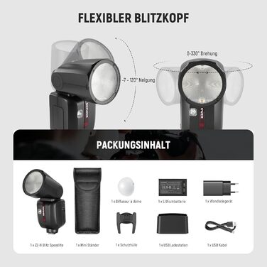 NEEWER Z2-N 2.4G TTL Speedlite для Nikon: потужний спалаж з регулюванням потужності, 76W, 2600mAh, HSS 1/8000s