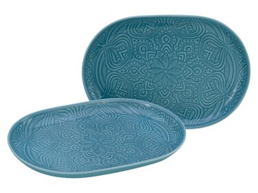 Набір посуду CreaTable Serie Orient Mandala 18 предметів, порцеляновий, аквамарин, для мікрохвильовки та посудомийної машини, вироблено в Європі