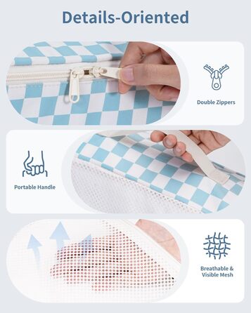 Органайзер для валізи Narwey 7 шт. Набір кубиків для пакування, рюкзак, органайзер для подорожей, сумки для валізи, аксесуари для подорожей (Смугастий) (A-комбінований Checker)