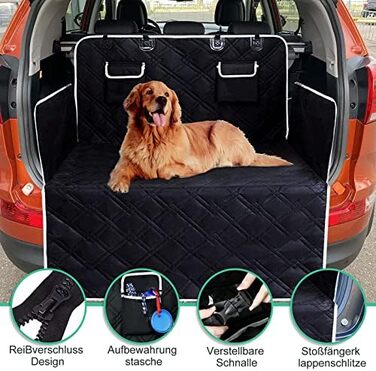 Килимок для собак у машину Caliyo, 143.5x134 см, захист заднього сидіння, водовідштовхувальний, антицарапин, універсальний, чорний