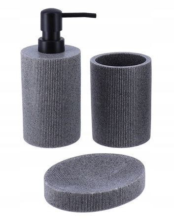 Набір аксесуарів для ванної кімнати: дозатор для мила 310 мл, мильниця та стакан (3 предмети)