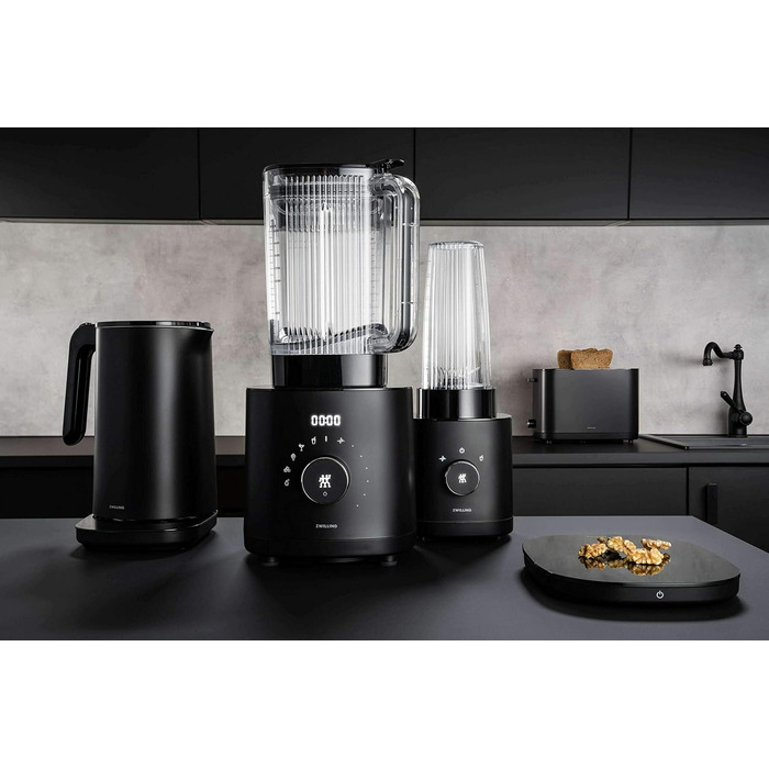 Кухонні ваги Zwilling Enfinigy з цифровим дисплеєм, функцією тарування, до 10 кг, USB-зарядка, чорного кольору