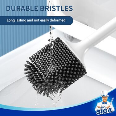 Настінна щітка для туалету Mr.Siga з тримачем, без свердління, біла