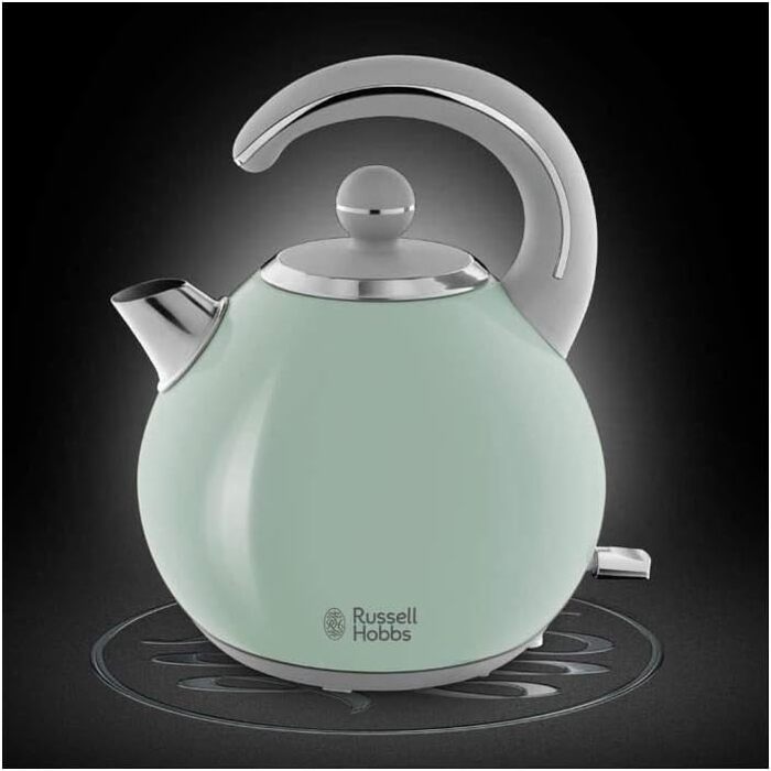 Електричний чайник Russell Hobbs Hanley Retro Jasmine, 2400W, 1.5л, кремово-білий, нержавіюча сталь, ретро-дизайн