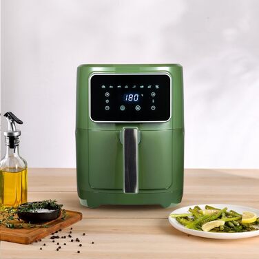 Фритюрниця без оливи Bergner MIDNIGHT з керамічним покриттям, 1800W, 6.9L, 8 програм, 80-200°C, таймер до 30 хв