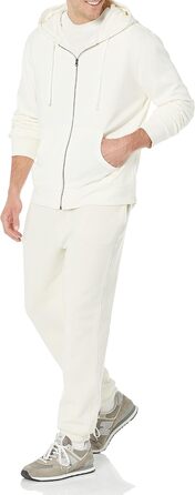 Чоловічий худі Amazon Essentias з французького трикотажу з блискавкою та зручним кроєм (L, кольору слонової кістки)