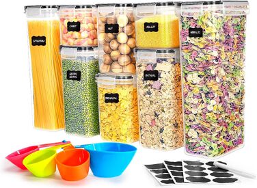 Набір герметичних контейнерів для продуктів, 8 шт., пластик