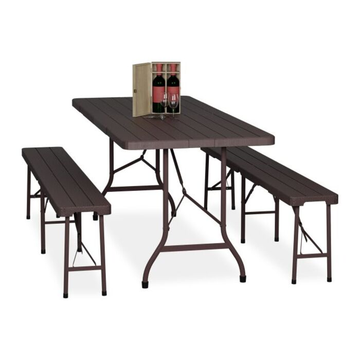 Relaxdays 3-piece folding beer garden set