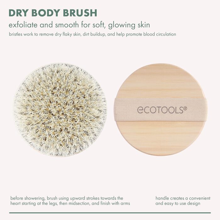 Еко-щітка для сухого скрабу тіла Ecotools Detoxify & Smooth, рожева