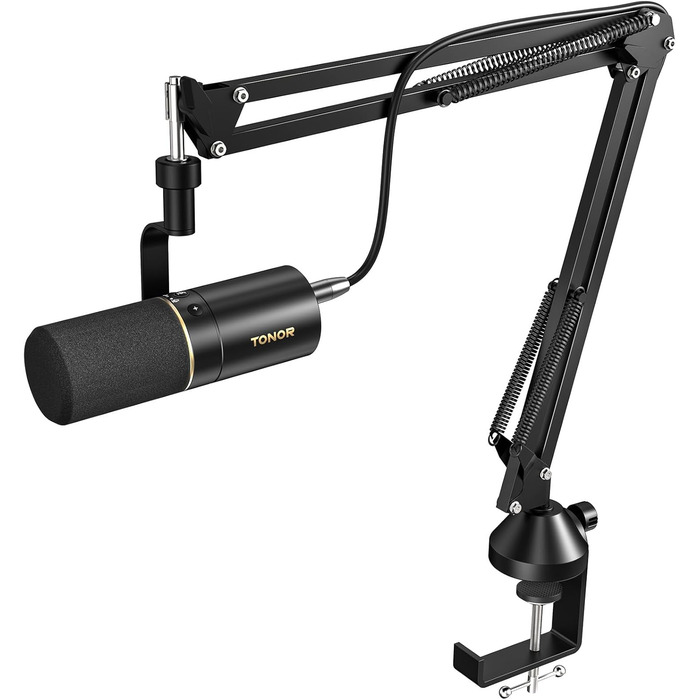 Мікрофон TONOR TD510+ для запису та стрімінгу: XLR/USB, динамічний, з кріпленням та кнопкою вимкнення мікрофону