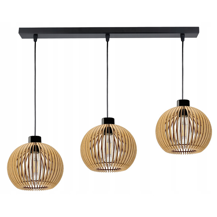 Підвісна LED-лампа ONE Loft: дерево, 3 точки освітлення, цоколь E27