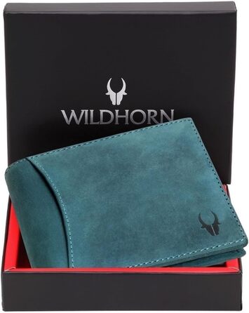 Чоловічий шкіряний гаманець WildHorn Antlers Hunter Blue
