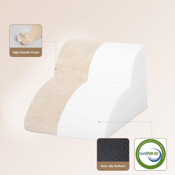 Сходинки для собак EHEYCIGA: компактні та зручні для маленьких собак, 40 см заввишки, 3 сходинки, сірий колір, з миючим покриттям та протиковзким дном (40 x 50 x 30 см)