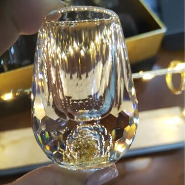 Набір келихів для шотів Crystal Shot, 6 шт., 15 мл, безсвинцеве скло, позолота 24K, для горілки, віскі, саке, текіли