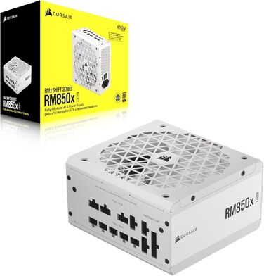 Блок живлення Corsair RM1000x Shift 850W White, повністю модульний, ATX 3.1 & PCIe 5.1, 80 Plus Gold, з бічним інтерфейсом та Zero RPM
