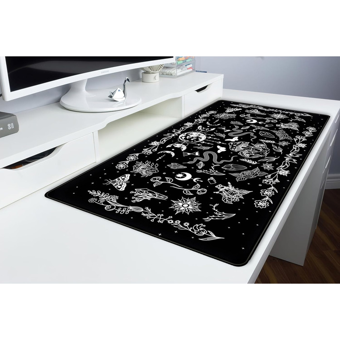 Килимок для миші Moon Mushroom Gaming XXL 80x40 см, Чорно-білий, Готичний, для ігор