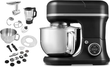 Кухонна машина MEDION MD18430: Міксер, м'ясоподрібнювач, 3 в 1, 5 л чаша з нержавіючої сталі, 1200 Вт, натерти, нарізати, цифровий дисплей, 18430