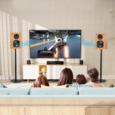 Підставка для колонок 2 шт. - Регульована висота, поворот 360°, стабільний підставник, універсальна сумісність, чорний колір, ідеально для домашнього кінотеатру, студії та вітальні