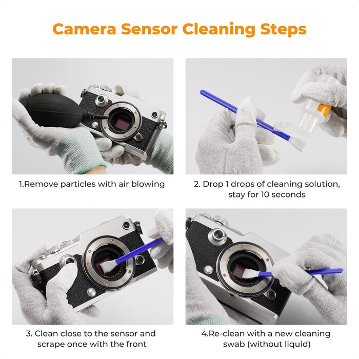 Набір для чищення об'єктивів K&F Concept: для фотоапаратів, фільтрів, телефонів. З Lenspen, пензликом, помпою, мікрофіброю та рідиною для чищення (2-в-1).