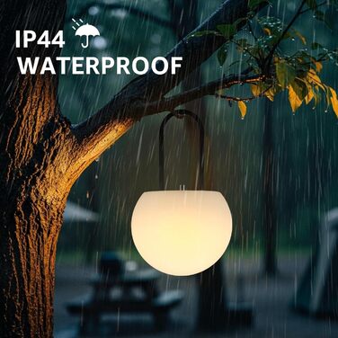 MALUX Акумуляторна настільна лампа LED, водонепроникна IP44, портативна, з димером, 3 режими світла, USB-C, для дому та вулиці