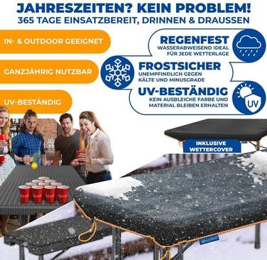 Стіл KESSER® для пікніка, розкладний, пластиковий, 183x76 см, ротанг, 6 осіб, для саду, тераси, балкону, з ручкою, антрацит