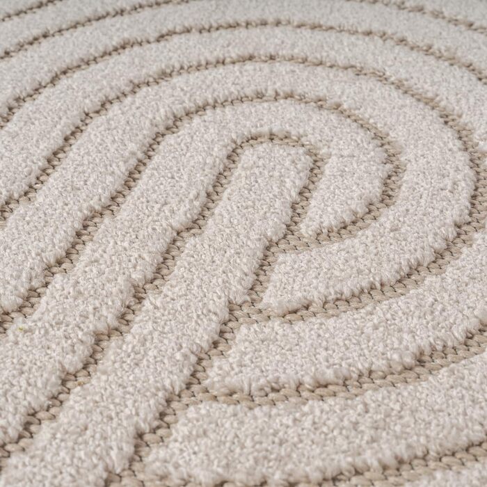 Килим Santo Plus для вітальні та спальні: якісний, легкий у догляді, довговічний, сучасний дизайн, підходить для вулиці, кремовий (200 x 280 см)