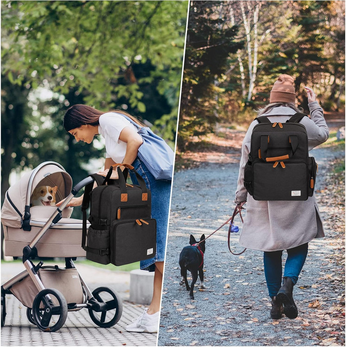 Modoker Airline Approved Pet Carrier Backpack with Organizer Pockets - Travel Tote Bag for Dogs & Cats - Includes Food Containers & Mat - Black