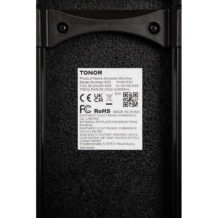 Караоке система TONOR K20 з 2 мікрофонами, Bluetooth, світлодіодна куля, для дому та відпочинку