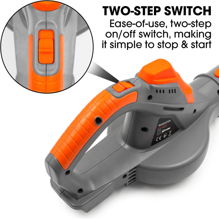 Terratek Leaf Blower, cordless, 20 V, 1 hour, fast charging, handheld leaf blower, powerful, lightweight, cordless leaf blower, garden blower with 1 x battery and charger included