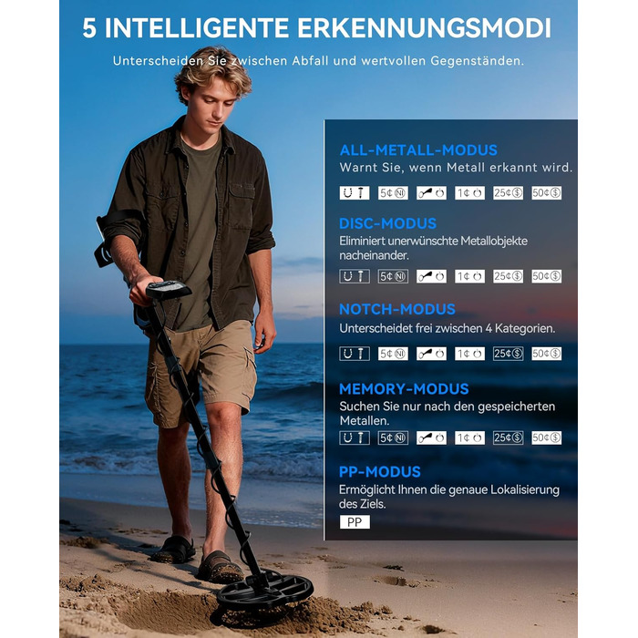 Металодетектор SUNPOW Pro Set для дорослих та дітей – професійний набір, висока точність, 4 режими пошуку, LCD-дисплей, повний комплект